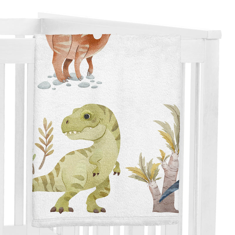 Watercolor Dinosaur Dino Collection Monthly Milestone Baby Blanket