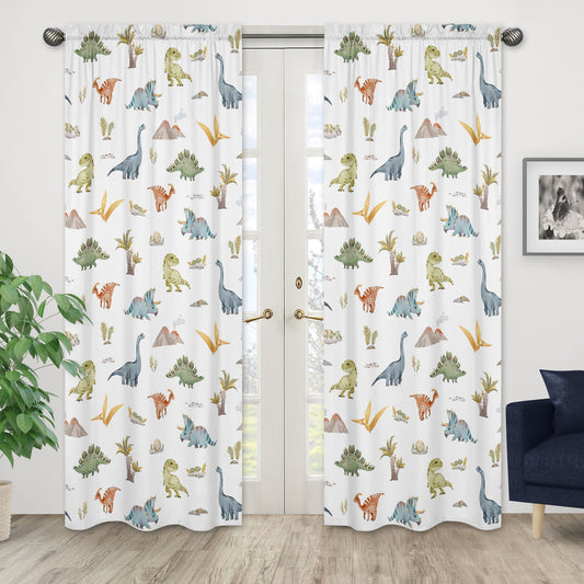 Watercolor Dinosaur Dino Collection Window Panels - Set of 2