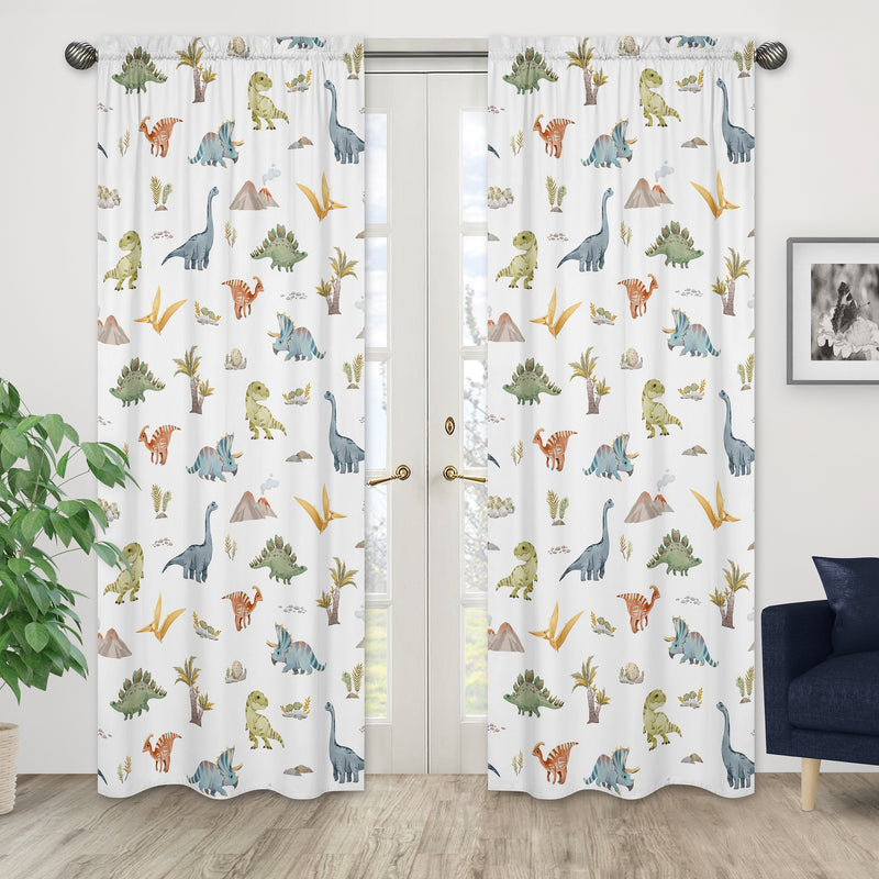 Watercolor Dinosaur Dino Collection Window Panels - Set of 2