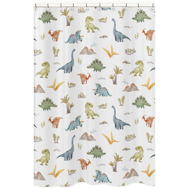 Watercolor Dinosaur Dino Collection Shower Curtain