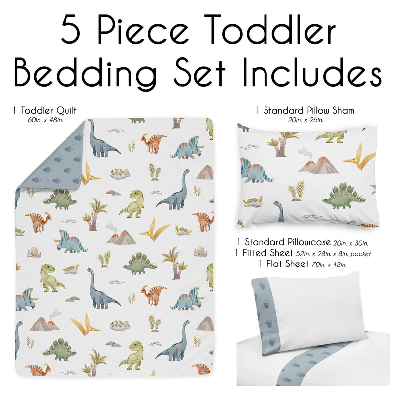 Watercolor Dinosaur Dino Collection Toddler Bedding