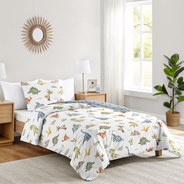 Watercolor Dinosaur Dino Collection Twin Bedding