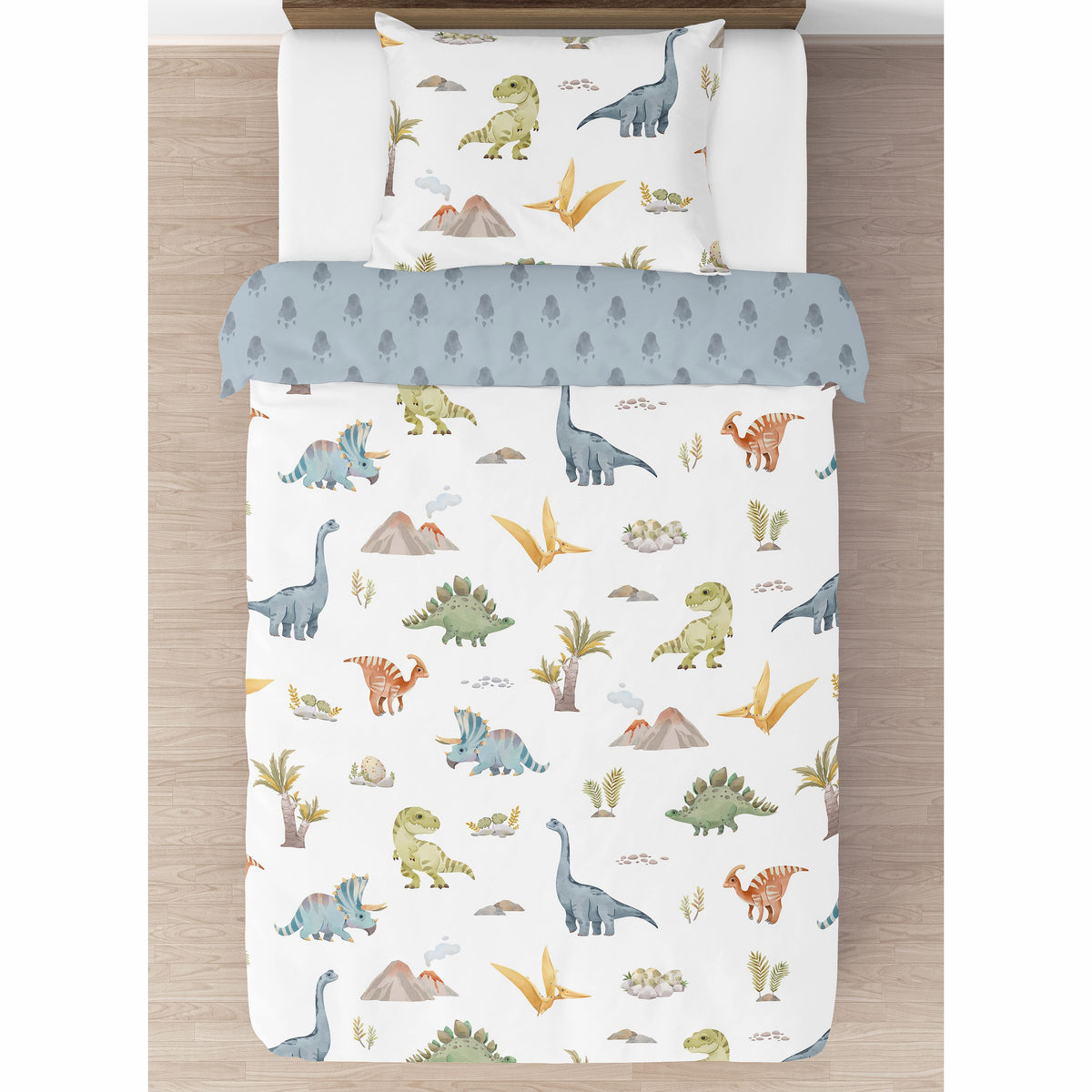 Watercolor Dinosaur Dino Collection Twin Bedding