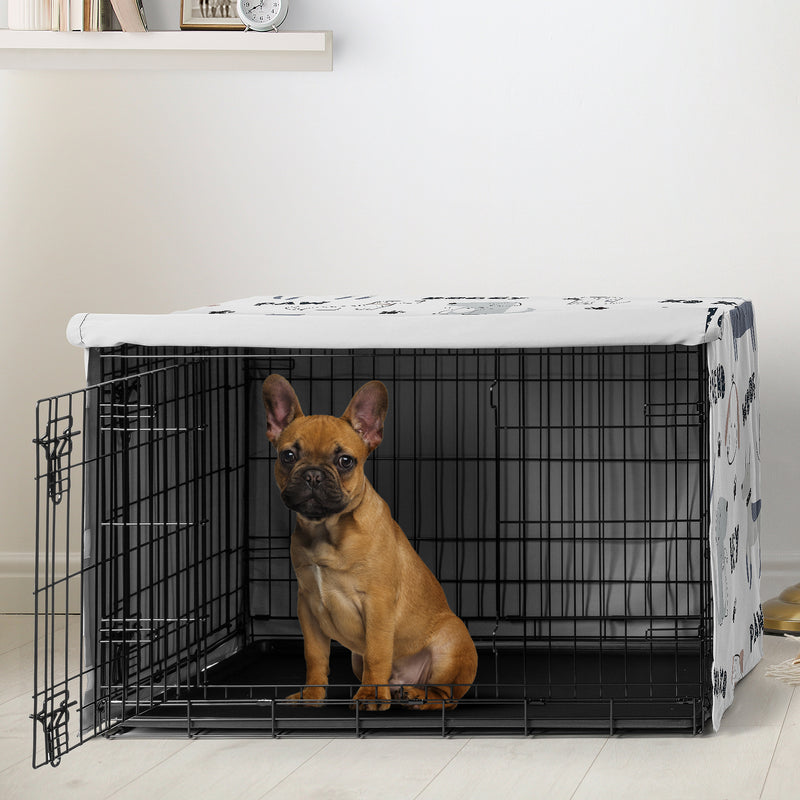 Cartoon Puppy Collection Dog Crate Kennel Cover 30in.