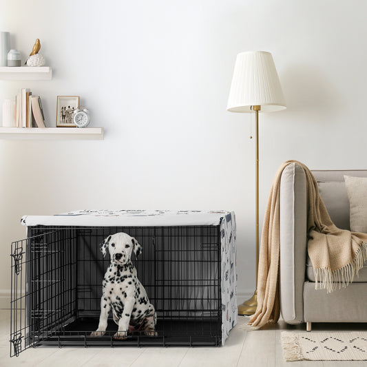 Cartoon Puppy Collection Dog Crate Kennel Cover 36in.