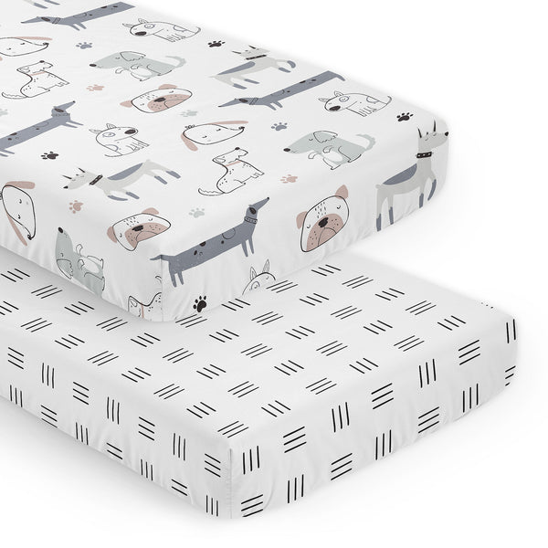 Cartoon Puppy Collection 2 Pack Crib Sheets