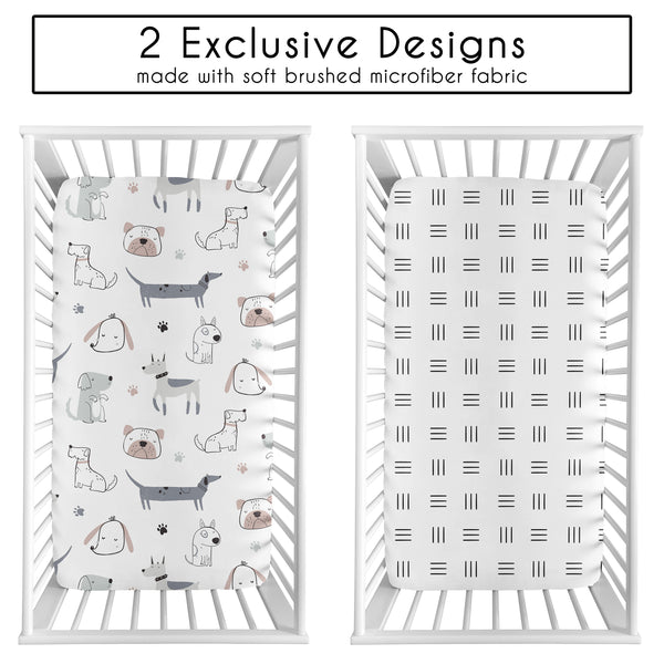 Cartoon Puppy Collection 2 Pack Crib Sheets alternate view