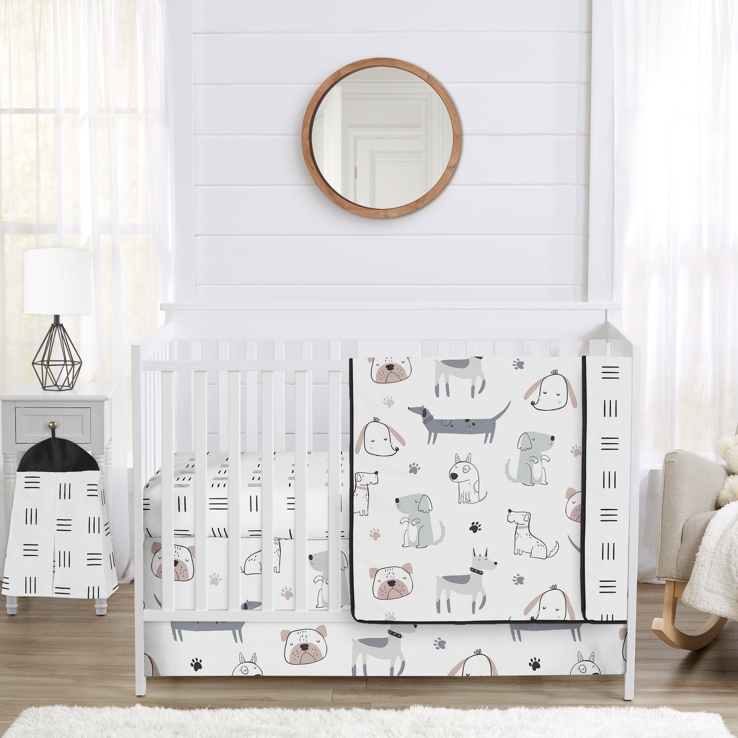 Cartoon Puppy Collection 4 Piece Crib Bedding