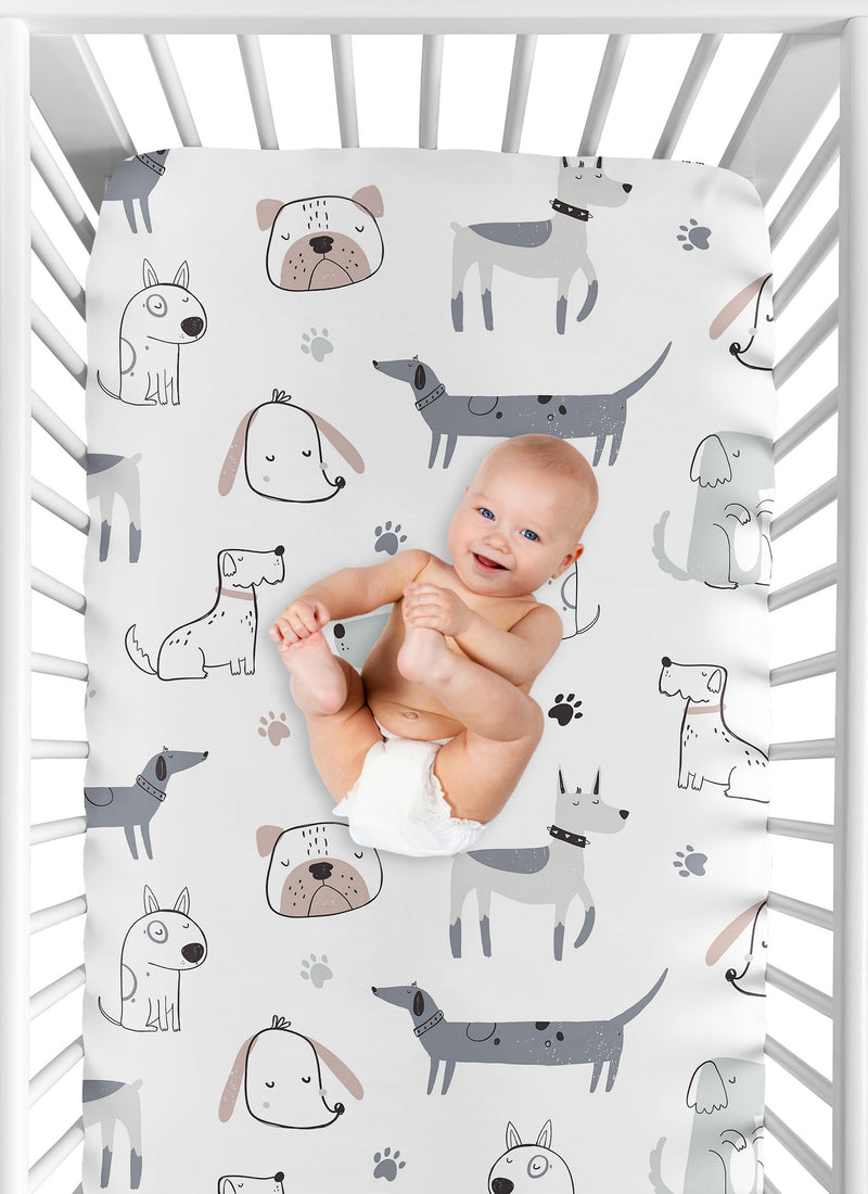 Cartoon Puppy Collection Crib Sheet