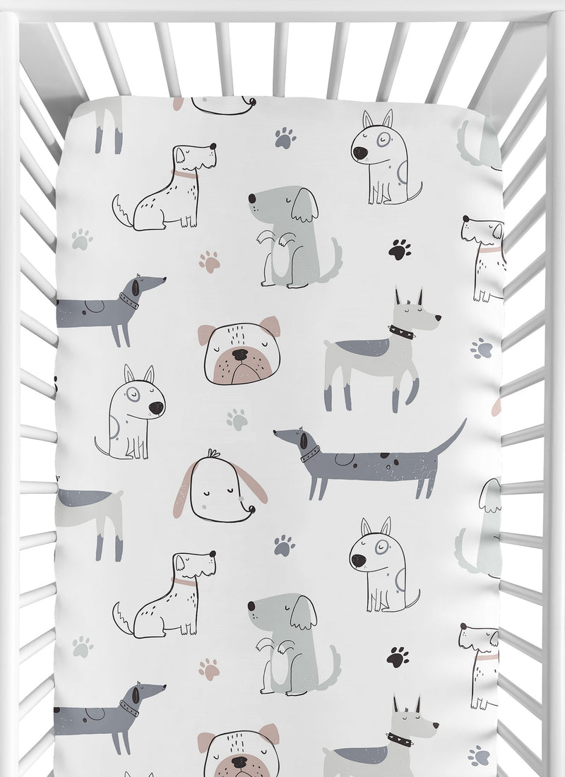 Cartoon Puppy Collection Crib Sheet