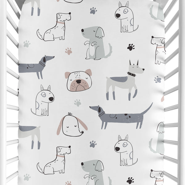 Cartoon Puppy Collection Crib Sheet