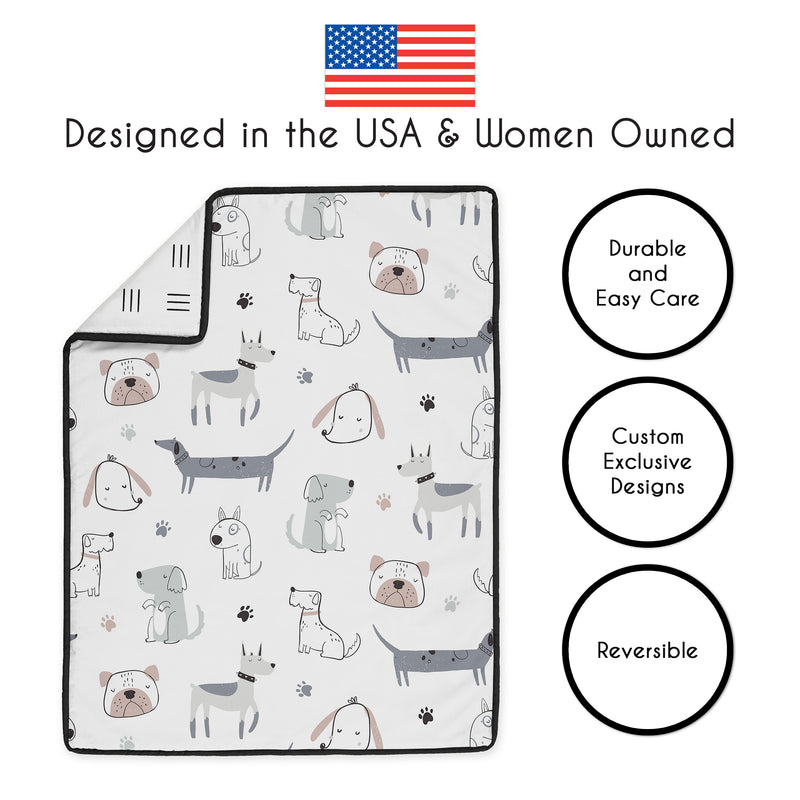 Cartoon Puppy Collection Sweet Jojo Designs 6 Piece Crib Bedding + BreathableBaby Breathable Mesh Liner