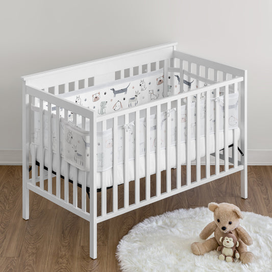 Cartoon Puppy Collection Sweet Jojo Designs + BreathableBaby Breathable Mesh Crib Liner