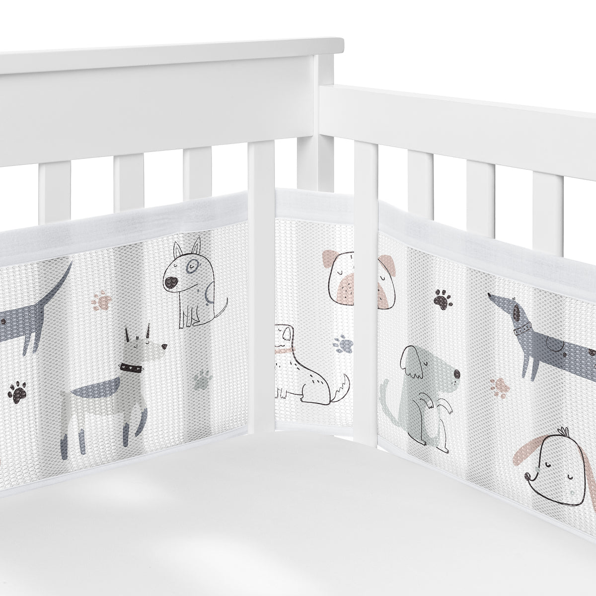 Cartoon Puppy Collection Sweet Jojo Designs 6 Piece Crib Bedding + BreathableBaby Breathable Mesh Liner