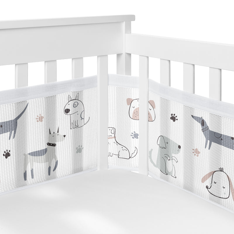 Cartoon Puppy Collection Sweet Jojo Designs 6 Piece Crib Bedding + BreathableBaby Breathable Mesh Liner