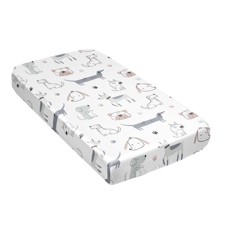 Cartoon Puppy Collection Satin Fitted Crib Sheet