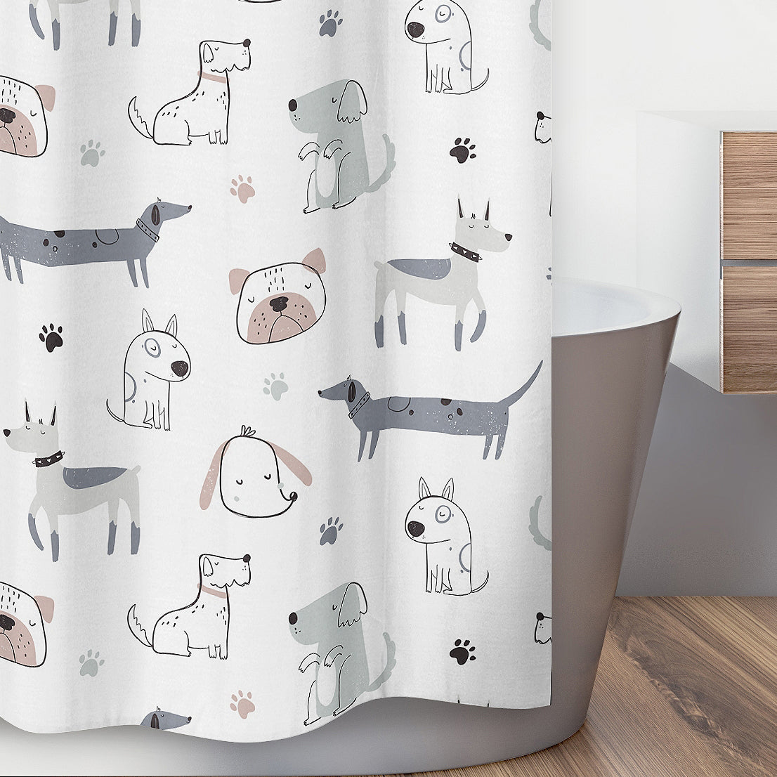 Cartoon Puppy Collection Shower Curtain