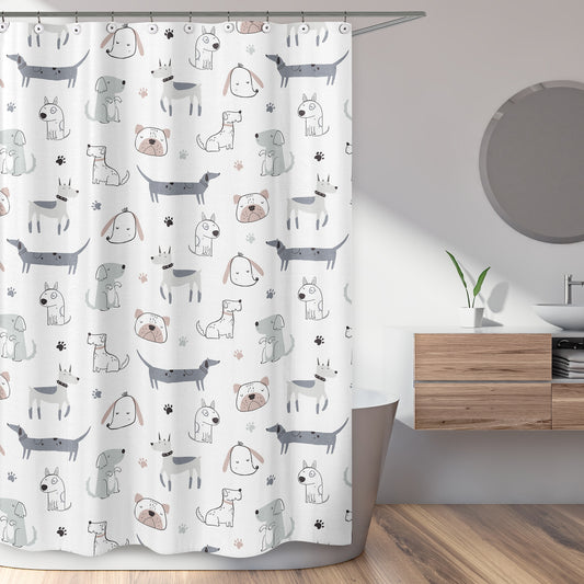 Cartoon Puppy Collection Shower Curtain