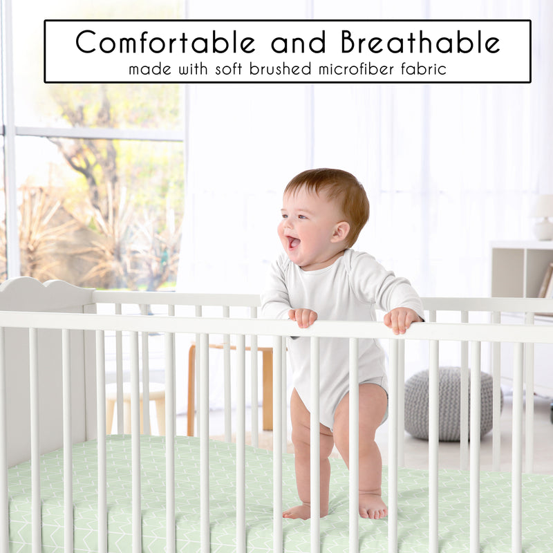 Elephant Grey And Mint Collection 4 Piece Crib Bedding