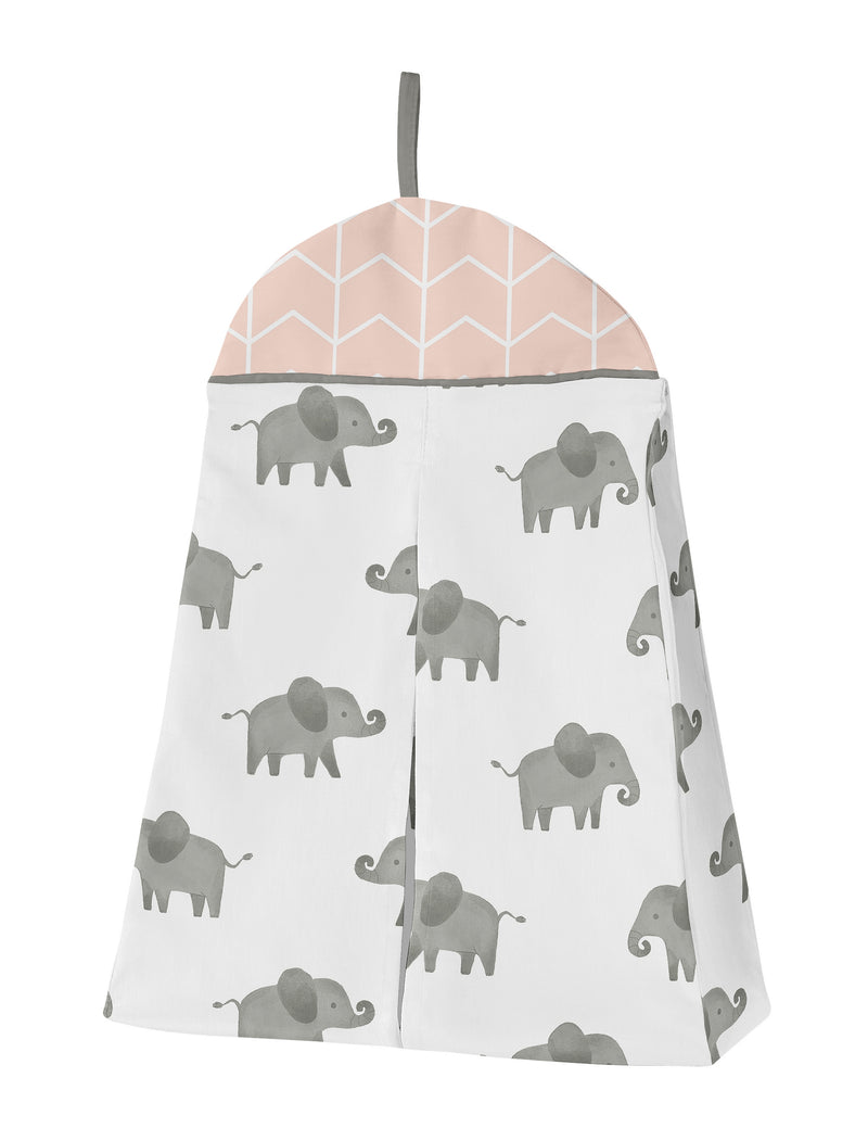 Elephant Grey And Blush Pink Collection 4 Piece Bumperless Crib Bedding