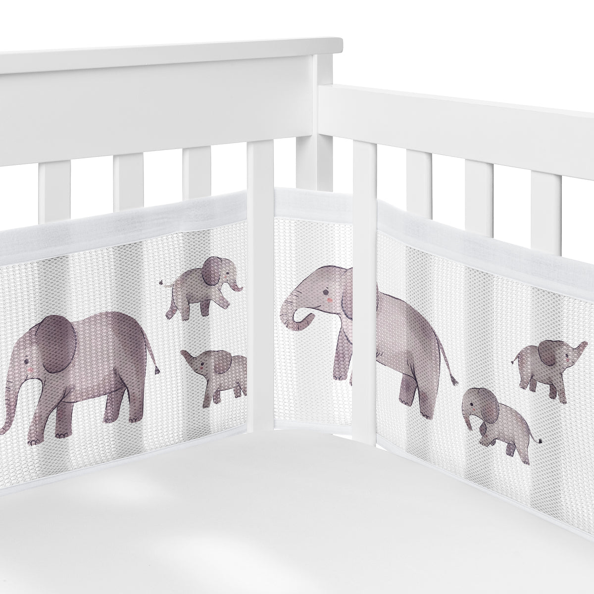 Watercolor Elephants Collection Sweet Jojo Designs 6 Piece Crib Bedding + BreathableBaby Breathable Mesh Liner