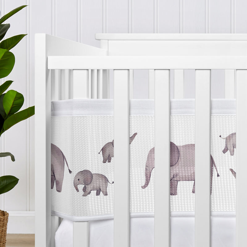 Watercolor Elephants Collection Sweet Jojo Designs + BreathableBaby Breathable Mesh Crib Liner