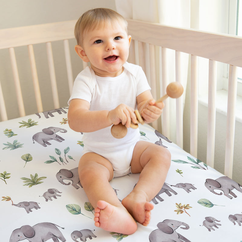 Watercolor Elephants Collection 2 Pack Crib Sheets