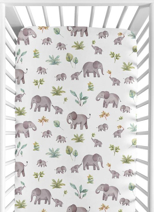Watercolor Elephants Collection 2 Pack Crib Sheets