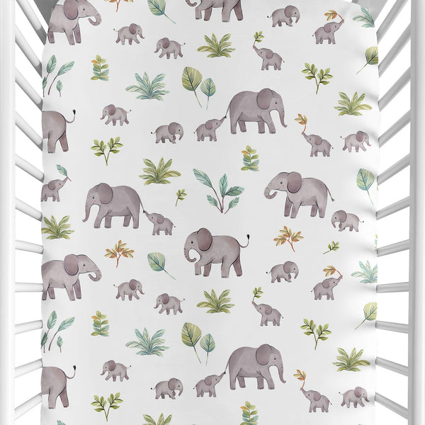 Watercolor Elephants Collection 2 Pack Crib Sheets alternate view
