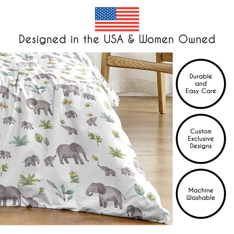 Watercolor Elephants Collection Twin Bedding