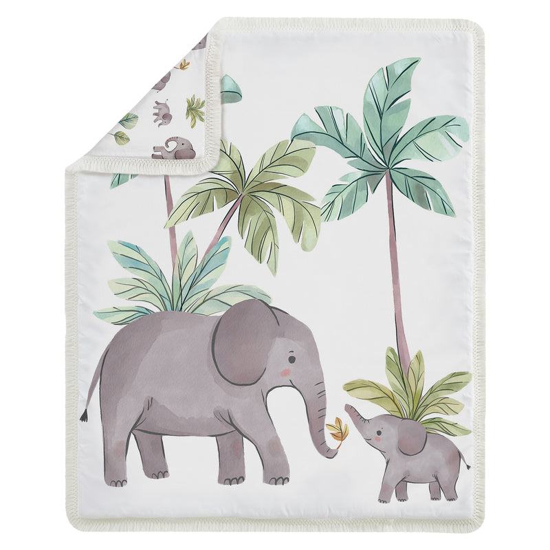Watercolor Elephants Collection Sweet Jojo Designs 6 Piece Crib Bedding + BreathableBaby Breathable Mesh Liner