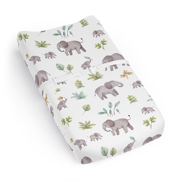 Watercolor Elephants Collection Changing Pad Cover Sheet