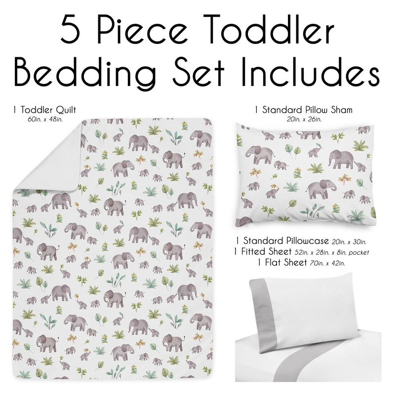 Watercolor Elephants Collection Toddler Bedding