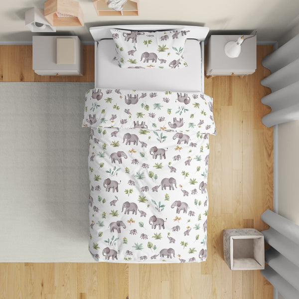 Watercolor Elephants Collection Toddler Bedding alternate view