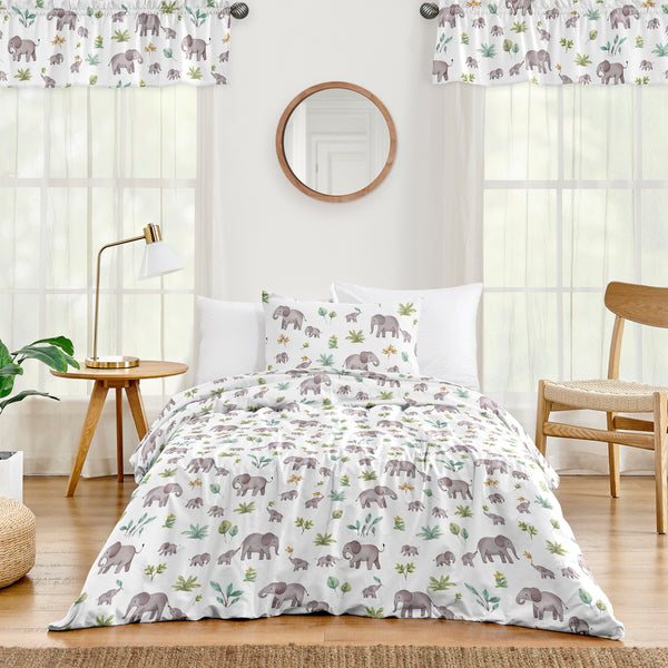 Watercolor Elephants Collection Twin Bedding alternate view