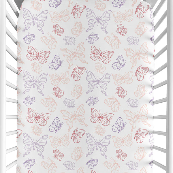 Butterfly Collection Crib Sheet