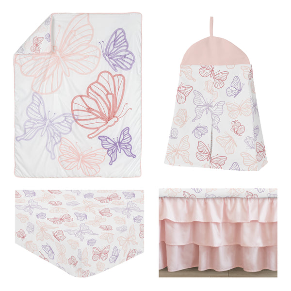 Butterfly Collection 4 Piece Crib Bedding alternate view