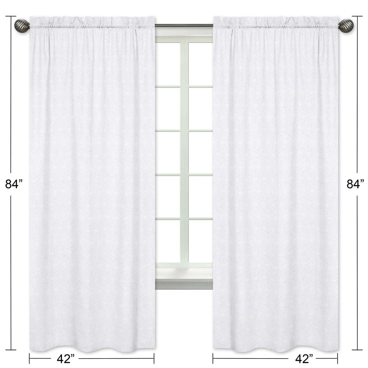 Eyelet White Collection Window Panels - Set of 2