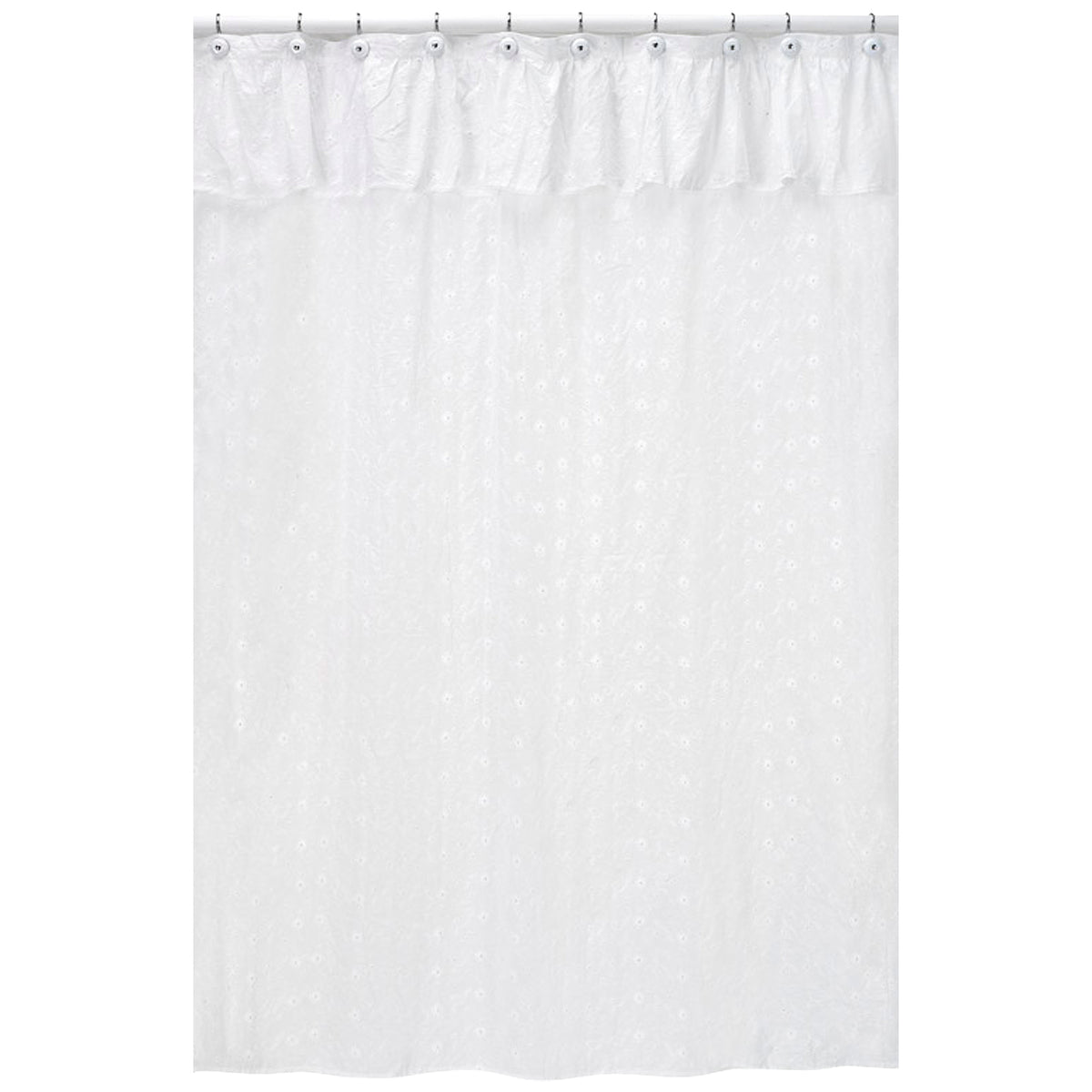Eyelet White Shower Curtain