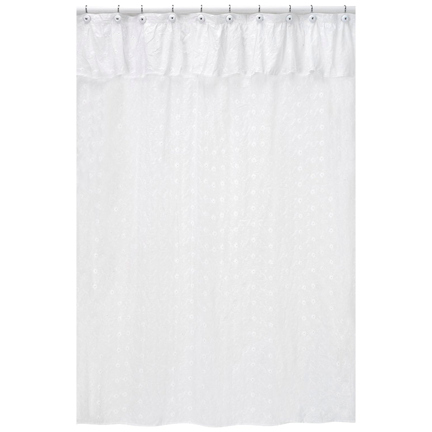 Eyelet White Shower Curtain