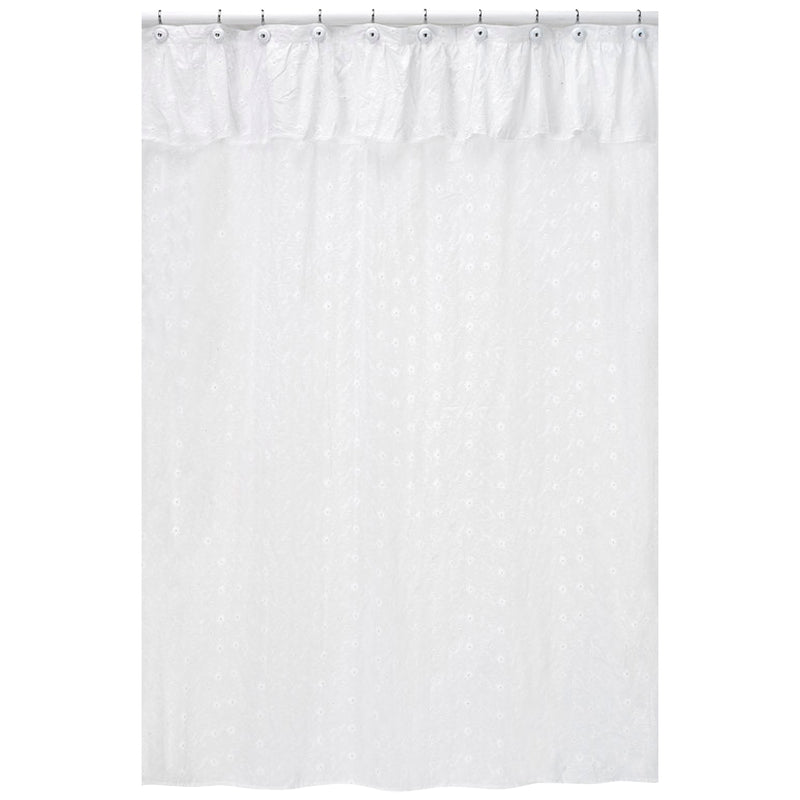 Eyelet White Shower Curtain