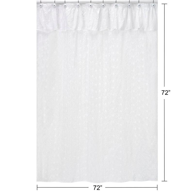 Eyelet White Shower Curtain