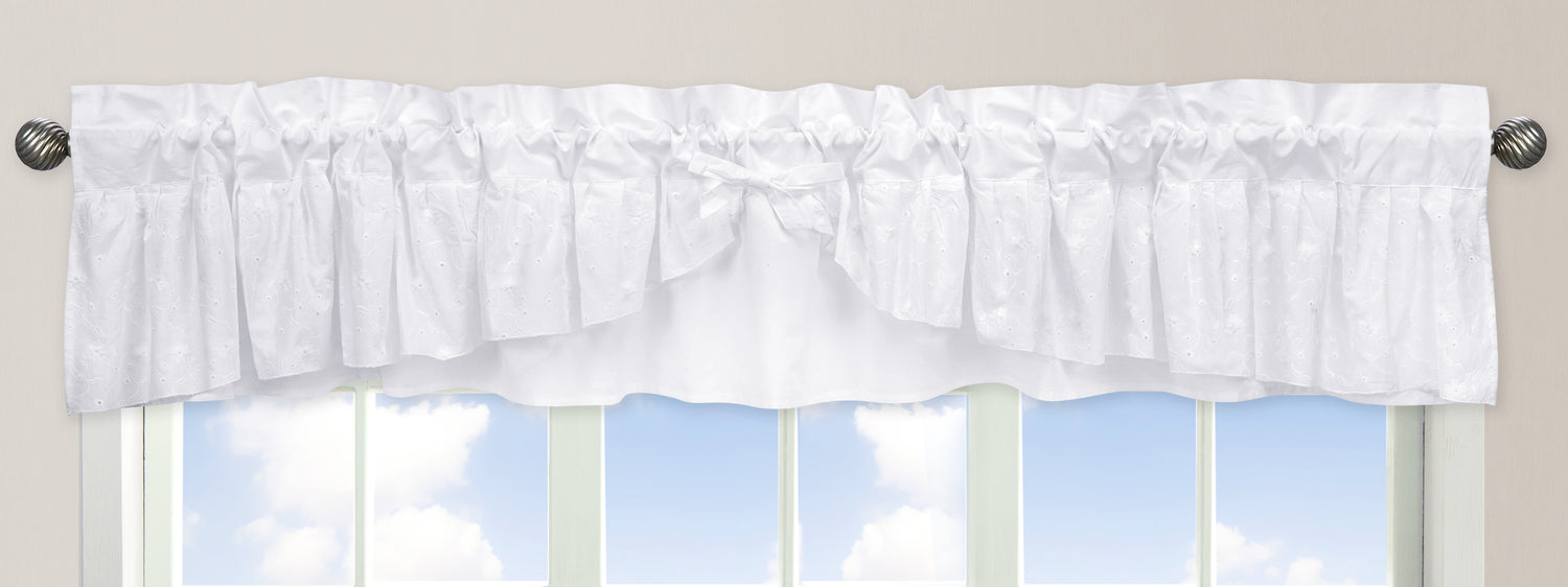 Eyelet White Collection Window Valance
