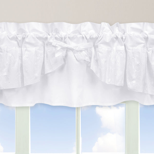 Eyelet White Collection Window Valance