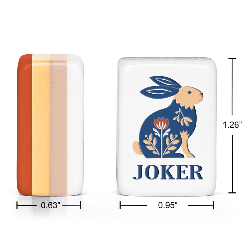 Orange Folk Collection American Mahjong Tile Set (160pc) 1.26in. Layered Acrylic with Travel Bag