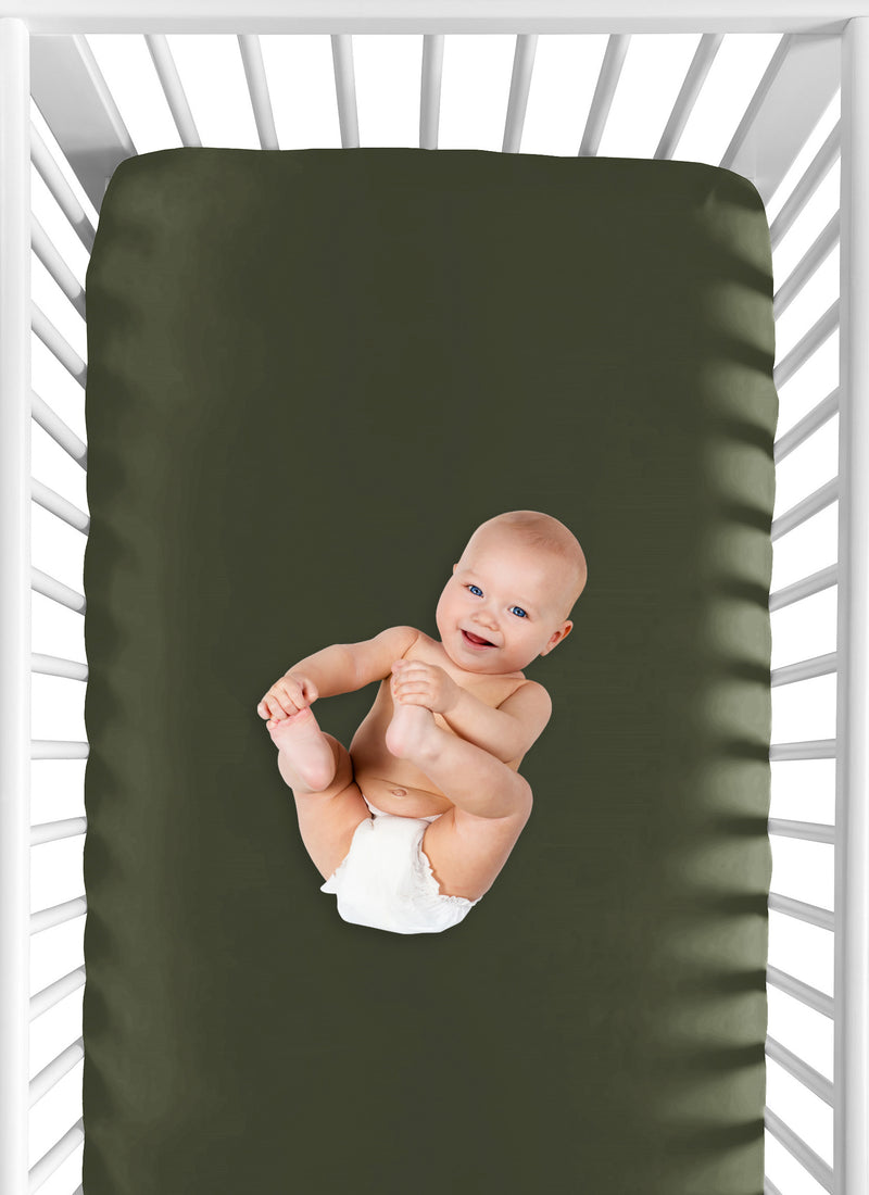 Football Collection Crib Sheet - Solid Dark Hunter Green