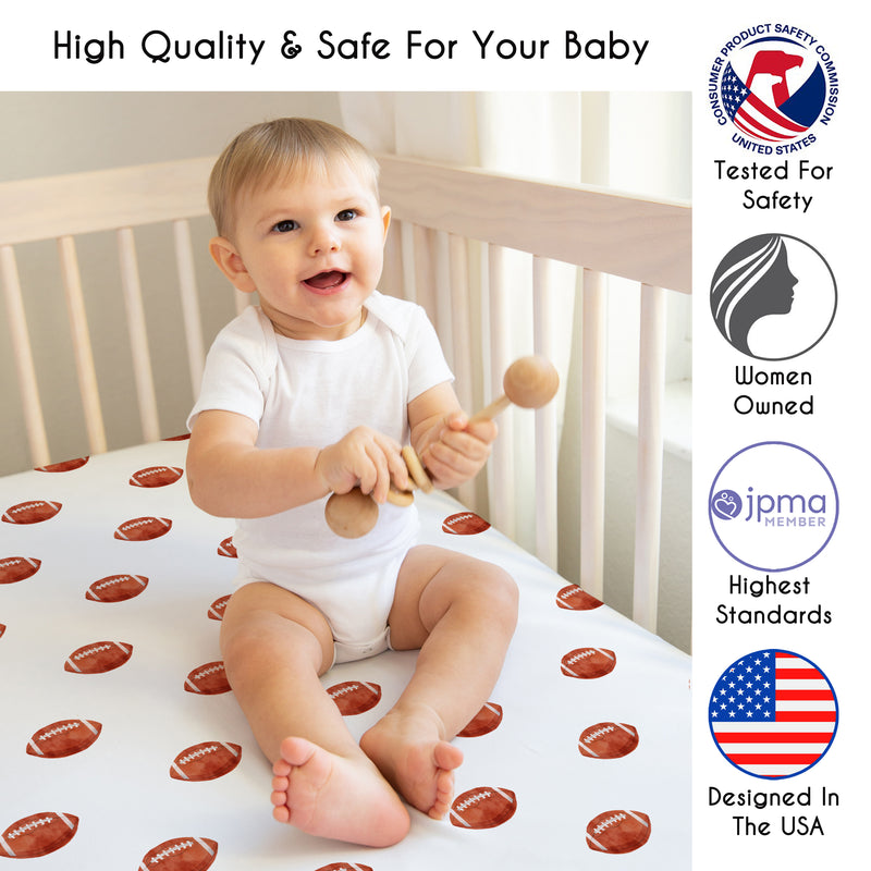 Football Collection 2 Pack Crib Sheets