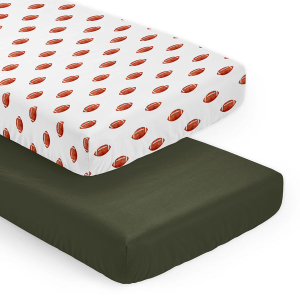 Football Collection 2 Pack Crib Sheets