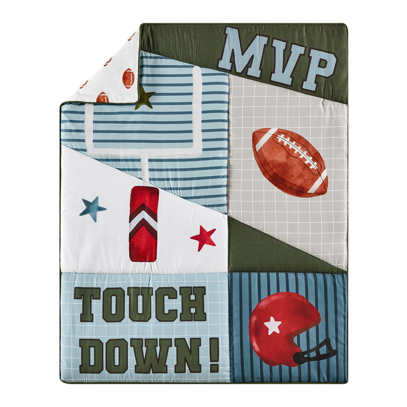 Football Collection Sweet Jojo Designs 6 Piece Crib Bedding + BreathableBaby Breathable Mesh Liner