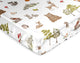 Watercolor Woodland Forest Animals Satin Fitted Crib Sheet